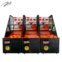 Machine de basket-ball pliable Kaimi - Machine de jeu d'arcade électronique de tir au basket-ball à monnayeur pour centre de jeux commercial