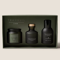 Ensemble cadeau de bougies en cire de soja et diffuseur d'arômes en verre de luxe, personnalisé avec étiquette privée, pour la décoration de la maison