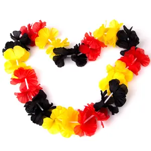 Germany country flag color aritificial Hawaiian Flower Lei necklace for party favors