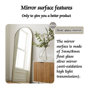 Specchio a Figura Intera in Alluminio con Cornice Arcuata, Alta Qualità per <span class=keywords><strong>Camera</strong></span> <span class=keywords><strong>da</strong></span> <span class=keywords><strong>Letto</strong></span> e Negozi di Abbigliamento - Product Image 2