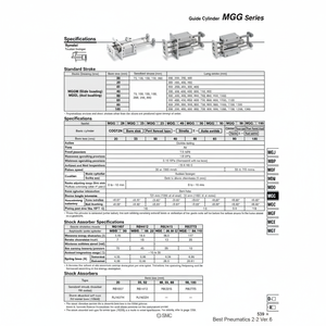 Cylindre de guidage MGGMB40-75 SMC Pneumatics - Product Image 1