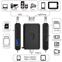 USB/Lightning/Tipo-c a USB 3,0 velocidad de datos 5 GB/s SD/TF 2,0 Caja de plástico hub USB con tapa