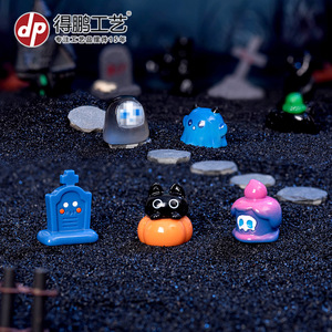 Figuras Decorativas de Resina de Halloween en Miniatura, Lindas Figuras de Fantasmas, Calabazas, Gatos y Elfos, Regalo Artesanal para Interiores - Product Image 3