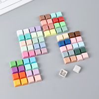 Capuchons de touches carrés brillants en ABS, couleur unie, personnalisables, accessoire porte-clés, adaptateur de clavier mécanique à lumière douce et ton chaud