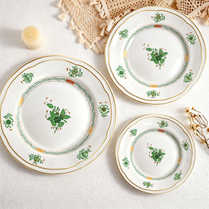 Plato de Cerámica Blanco Clásico para Bodas, Juego de Platos de Porcelana para Banquetes y Hoteles, Vajilla Moderna - Product Image 3