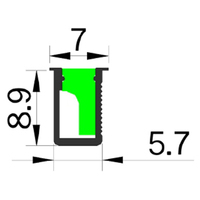 Mini W6 * h9mm armoire encastrée lumière LED profil en aluminium abat-jour en silicone T5 tempérer Service de coupe personnalisé sans soudure