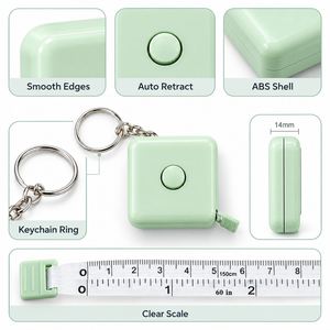 Cute Square Keychain Tape Measure | Retractable Double-<b>Scale</b> Body Measuring Tape - Product Image 2