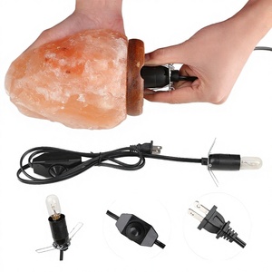 Lámpara de Sal del Himalaya con Base de Madera Sólida Personalizable, Tallada con Arte Folclórico, Tema Natural, para Decoración del Hogar, Purificador de Aire, ENVÍO DIRECTO - Product Image 3