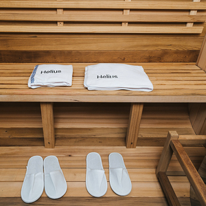 HELIUS Sauna extérieur en tonneau de cèdre rouge-Design de luxe avec chauffage à vapeur, porte en verre-1.8 mètres - Product Image 6