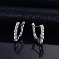 Boucles d'oreilles en argent sterling 925 plaqué or rhodié Poliva, serties de diamants simples, style anglais, pour femmes, style tendance, zircon