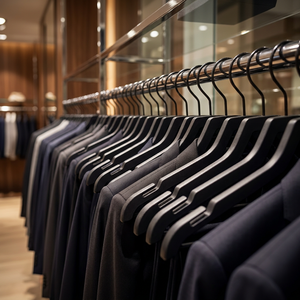 <span class=keywords><strong>Cintre</strong></span> à vêtements en plastique noir de 46 cm avec encoches antidérapantes, <span class=keywords><strong>cintre</strong></span> robuste pour costumes, idéal pour l'affichage en magasin, support OEM direct usine - Product Image 5