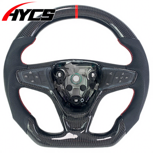 Accessoires d'intérieur de voiture Volant en fibre de carbone de style sport en cuir perforé personnalisé à LED RPM pour Chevrolet <span class=keywords><strong>Malibu</strong></span> - Product Image 1