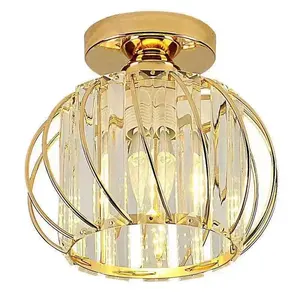 Luxury Hallway Corridor Lamp Lighting Fixtures Crystal Ceiling Lamp Flush Mount Modern Design Crystal Chandelier