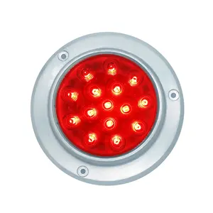 Luces traseras redondas para camiones, luz led roja de 4 pulgadas, resistente