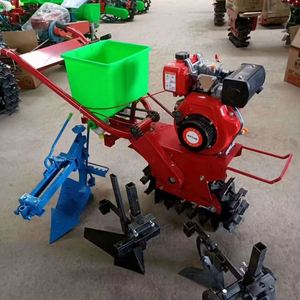 Motoculteur multifonctionnel rouge avec moteur diesel refroidi par air, charrue à retourner, semoir et motoculteur à soc, version à courroie, moteur principal - Product Image 2