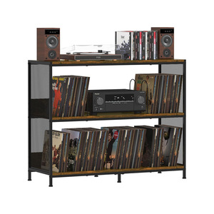 Estante y Soporte para Discos de Vinilo de Doble Cara, Combinación de Hierro y Madera, Diseño de una Pieza, Mesa para <span class=keywords><strong>Tocadiscos</strong></span> con Envío Directo - Product Image 6