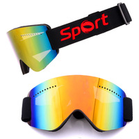 Lunettes de sport PC avec protection UV400, anti-buée, pour le ski, la montagne, la moto et le motocross