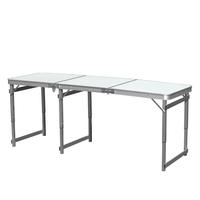 Ensemble de table et chaises pliantes contemporaines en alliage d'aluminium léger et personnalisable, avec base à trois pieds, idéal pour les pique-niques