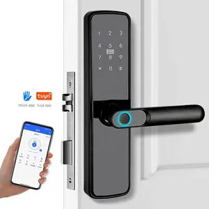 Parmak izi kapı kolu kilidi dijital akıllı ev güvenlik kablosuz elektronik giriş kontrolü anahtarsız akıllı kapı kilidi
