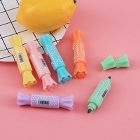 Ensemble de surligneurs non effaçables 6 couleurs avec marqueurs fluorescents aux couleurs bonbon pour étudiants créatifs (matériau PP)