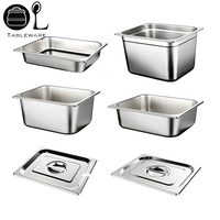 Plateau de stockage alimentaire pour hôtels et traiteurs Oulu OL-O711, en acier inoxydable SUS201, bac GN 1/1 1/2 1/3 1/4 1/6 1/9, profondeur 6,5/10/15/20 cm, argent
