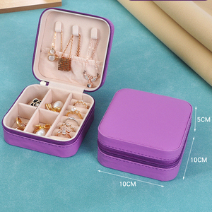 Wholesale Custom Logo Portable PU Jewelry Packaging Box <b>Ring</b> Earrings Necklace Display <b>Storage</b> case Jewelry Box with Mirror - Product Image 4