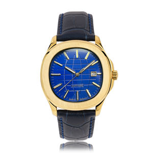 Men's Fashion Quartz Watch with Excellent Quality Sapphire Dial Window and Leather <b>Band</b> <b>Wrist</b> Watch - Product Image 3
