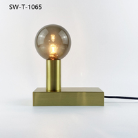 Lampes de table de jardin en verre en promotion, style italien, luxe, fer gris, petites, pour hôtel, bureau, salle à manger, lampe de table à globe en verre