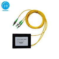 Fibra óptica 1x2 fibra óptica Abs Box Plc Splitter con conector LC/PC de alta calidad