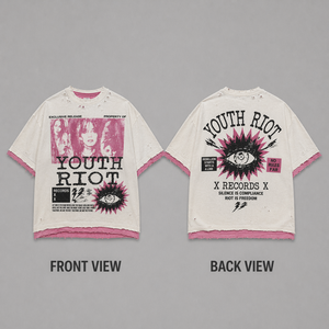 Custom T-<b>shirt</b> Boxy Fit Raw Edge DTG Print Graphic Print Distressed Finish Vintage Style Washed Finish Tee Quality <b>Men</b> T <b>Shirt</b> - Product Image 3
