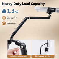 Support de sol rotatif à 360 degrés pour tablette, robuste, base en métal lestée en acier de 20 mm, pour bureau, studio, diffusion en direct, OEM personnalisé