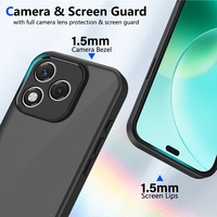 Coque pour Honor X5c Plus / X5c, ultra-fine, cadre souple en TPU, dos transparent noir mat en PC, protection contre les chocs