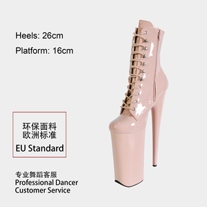 Tacones Altos de <span class=keywords><strong>Plataforma</strong></span> de 26 cm con Cierre, Recubrimiento Flexible Curado con Luz UV, Ecológico, Más Resistente al Desgaste y a los Arañazos, para Baile - Product Image 3