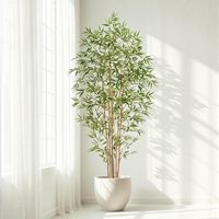 Plante artificielle en bambou de 1,80 m de haut, arbre en soie artificielle avec 6 troncs réalistes pour la décoration intérieure, le bureau, le salon