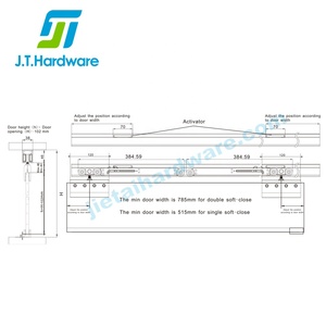 Cửa & cửa sổ con lăn mềm đóng cửa kính trượt cửa Con lăn treo hệ thống thủy lực cả hai chiều cửa trượt bánh xe - Product Image 5