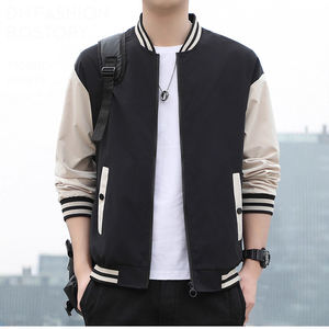 Chaqueta Deportiva Casual para Hombre, Estilo Béisbol, Talla Grande, Corte Holgado, Cierre de Cremallera, Estilo Universitario - Product Image 1