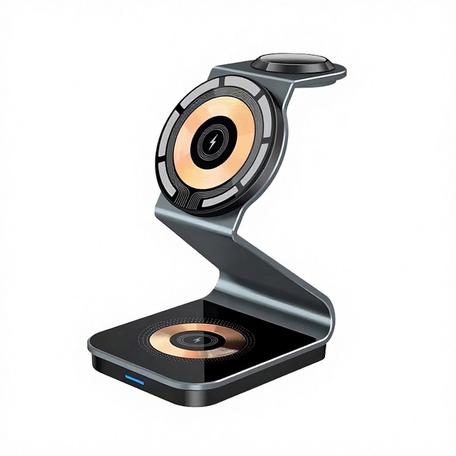 LED HD Desk Lamp Wireless Charger 15W Wireless Charger New Design 3-in-1 Folding Mobile Phone Universal Adapter