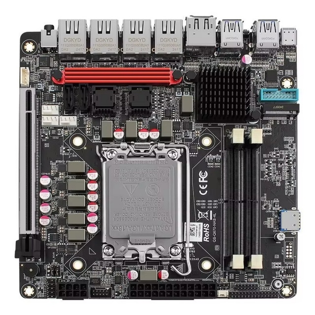 N19 VPro Q670 NAS Motherboard Suitable for 12/13/14th Gen LGA1700 CPU |6*NVMe|6*SATA3.0|2*DDR5|4X2.5G Network ITX Motherboard