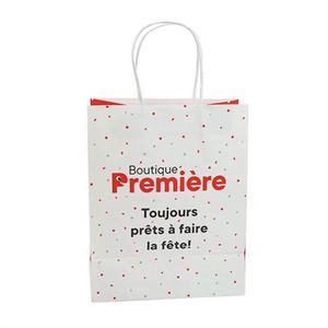 Custom Printed Own Logo Wholesale Gift Food Grocery White Handle Kraft White Paper <b>Bags</b> - Product Image 2