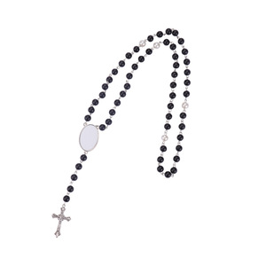 Vente directe usine Collier de perles avec pendentif <span class=keywords><strong>croix</strong></span> en métal de type Y, imprimé par transfert thermique - Product Image 4