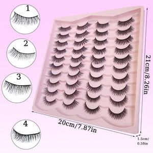 卸売 20ペア 25mm 3D PBT ヴィーガン クルエルティフリー フルストリップつけまつげ ロング 厚め つけまつげ メイクアップベンダー向け - Product Image 2