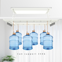 Séchoir à linge électrique multifonctionnel de plafond avec éclairage LED, télécommande et panneau électronique intelligent pour balcon