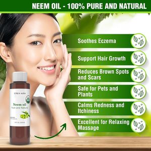 ETRUN ALISA Huile de neem naturelle pure Huile essentielle de marque privée pour cheveux et ongles-Apaise l'eczéma Soutient la croissance des cheveux pour le jardinage - Product Image 2