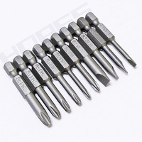 Set mata obeng Phillips lubang 50mm 100mm, 10 buah dengan SL3 SL4 SL5 SL6 PH1 PH2 1/4 Hex Shank