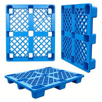 Palette en plastique HDPE jetable à simple face, ventilée, à entrée 4 directions, empilable, économique, pour usage industriel léger, type Euro