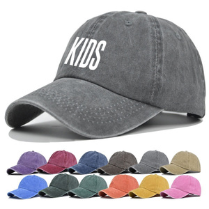 Casquettes de baseball vintage non structurées en coton lavé vieilli pour enfants, avec logo brodé personnalisé, vente en gros JFB3 - Product Image 1