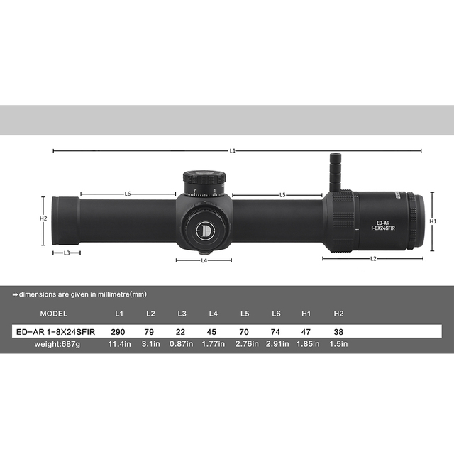 New Telescope Discovery Side Focus ED AR 1-8x24 FFP HD Scope 34mm Tube Scope LPVO Scope