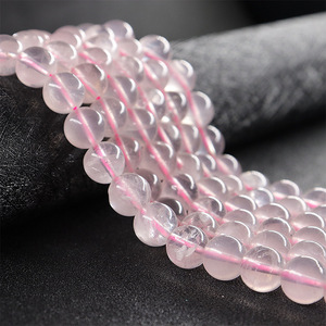 Cuentas de cuarzo <span class=keywords><strong>rosa</strong></span> curativa de <span class=keywords><strong>piedra</strong></span> <span class=keywords><strong>semipreciosa</strong></span>, pulsera de cuentas, hebras, hecho a mano, Material de accesorios de joyería - Product Image 3