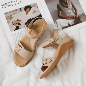 Sandali <span class=keywords><strong>con</strong></span> <span class=keywords><strong>zeppa</strong></span> comodi da donna <span class=keywords><strong>con</strong></span> fibbia regolabile, scarpe estive casual <span class=keywords><strong>con</strong></span> suola morbida antiscivolo per donna, 3 colori disponibili - Product Image 3