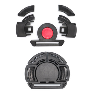 Hebilla de seguridad de cinco puntos para cochecito de bebé, cuerpo recto grande de plástico, A261, negro, rojo, 26mm x 51mm - Product Image 2